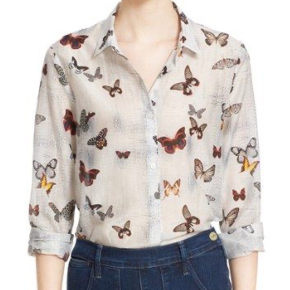 The Kooples Butterfly Button Down Blouse